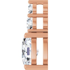 10K Rose Gold 8.5x6.5 mm Elongated Cushion Pendant Mounting – image 5