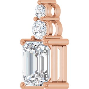 10K Rose Gold 8.5x6.5 mm Emerald Pendant Mounting – image 3