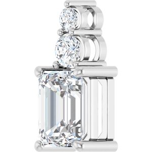 Platinum 8.5x6.5 mm Emerald Pendant Mounting – image 3