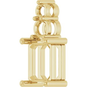 10K Yellow Gold 8.5x6.5 mm Emerald Pendant Mounting – image 4
