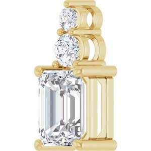 14K Yellow Gold 8.5x6.5 mm Emerald Pendant Mounting – image 3