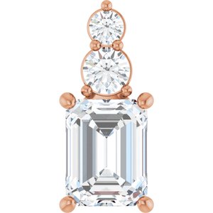 10K Rose Gold 8.5x6.5 mm Emerald Pendant Mounting