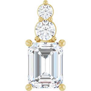 10K Yellow Gold 8.5x6.5 mm Emerald Pendant Mounting