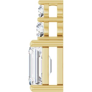 14K Yellow Gold 8.5x6.5 mm Emerald 1/4 CTW Lab-Grown Diamond Semi-Set Pendant – image 5