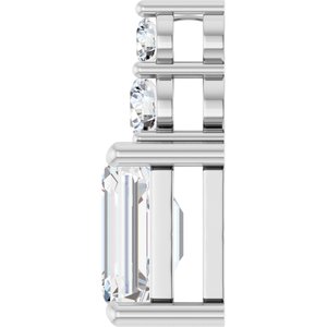 14K X1 White Gold 8.5x6.5 mm Emerald Pendant Mounting – image 5