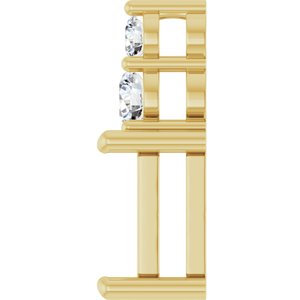 14K Yellow Gold 8.5x6.5 mm Emerald 1/4 CTW Lab-Grown Diamond Semi-Set Pendant – image 6