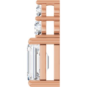18K Rose Gold 8.5x6.5 mm Emerald Pendant Mounting – image 5