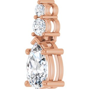 14K Rose Gold 10x6 mm Pear Pendant Mounting – image 3