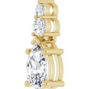 14K Yellow Gold 10x6 mm Pear Pendant Mounting – image 3