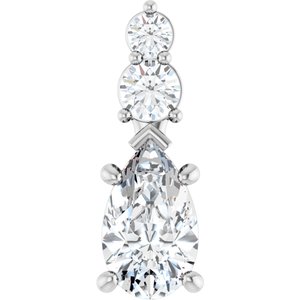 10K White Gold 10x6 mm Pear Pendant Mounting