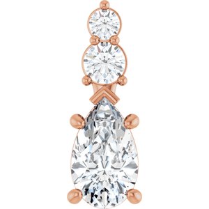 14K Rose Gold 10x6 mm Pear Pendant Mounting