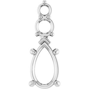 14K X1 White Gold 10x6 mm Pear Pendant Mounting – image 2