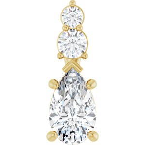14K Yellow Gold 10x6 mm Pear Pendant Mounting