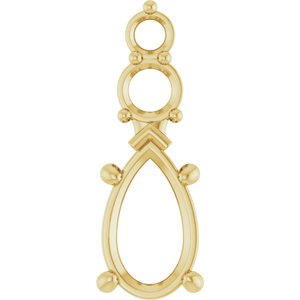 14K Yellow Gold 10x6 mm Pear Pendant Mounting – image 2