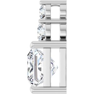 10K White Gold 7x7 mm Square Pendant Mounting – image 5