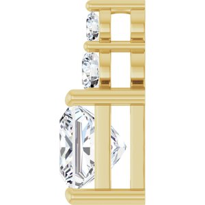 14K Yellow Gold 7x7 mm Square Pendant Mounting – image 5