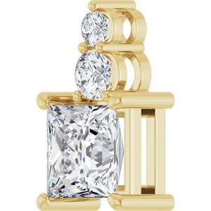 10K Yellow Gold 7x7 mm Square Pendant Mounting – image 3