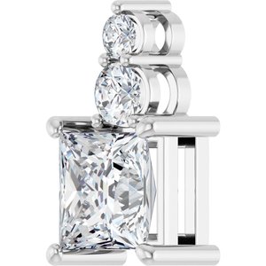 Sterling Silver 7x7 mm Square Pendant Mounting – image 3