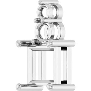 Sterling Silver 7x7 mm Square Pendant Mounting – image 4