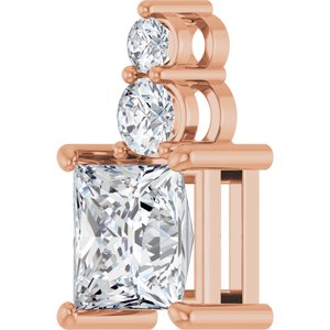 14K Rose Gold 7x7 mm Square Pendant Mounting – image 3