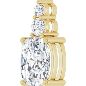 18K Yellow Gold 11x9 mm Elongated Cushion Pendant Mounting – image 3