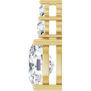 10K Yellow Gold 11x9 mm Elongated Cushion Pendant Mounting – image 5