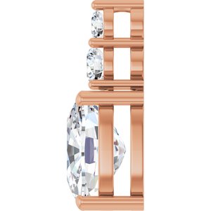 14K Rose Gold 11x9 mm Elongated Cushion Pendant Mounting – image 5