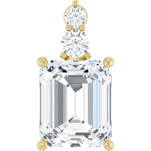 18K Yellow Gold 12x10 mm Emerald Pendant Mounting