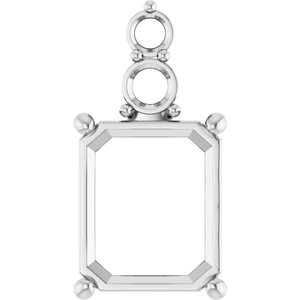 Continuum Sterling Silver 12x10 mm Emerald Pendant Mounting – image 2