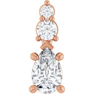 10K Rose Gold 7x4.5 mm Pear Pendant Mounting