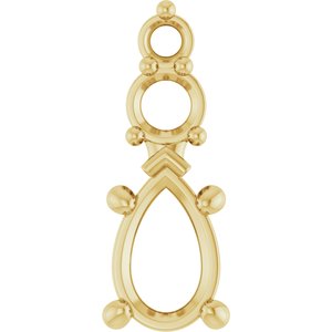 18K Yellow Gold 7x4.5 mm Pear Pendant Mounting – image 2