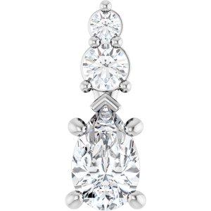 14K White Gold 7x4.5 mm Pear Pendant Mounting