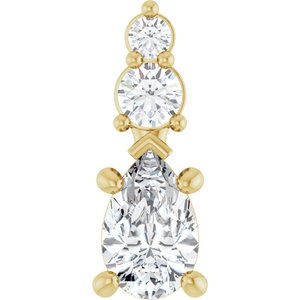 14K Yellow Gold 7x4.5 mm Pear Pendant Mounting