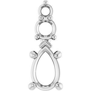 Sterling Silver 7x4.5 mm Pear Pendant Mounting – image 2
