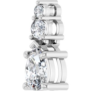 14K White Gold 7x4.5 mm Pear Pendant Mounting – image 3