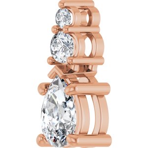 18K Rose Gold 7x4.5 mm Pear Pendant Mounting – image 3