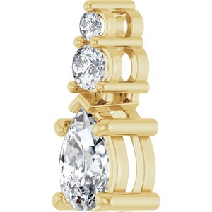 18K Yellow Gold 7x4.5 mm Pear Pendant Mounting – image 3