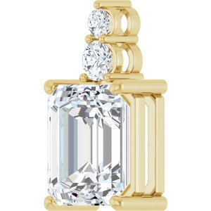 18K Yellow Gold 12x10 mm Emerald Pendant Mounting – image 3