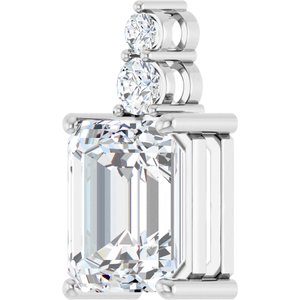 Continuum Sterling Silver 12x10 mm Emerald Pendant Mounting – image 3