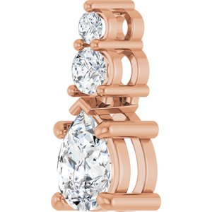 18K Rose Gold 7x5 mm Pear Pendant Mounting – image 3