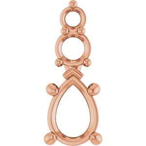 10K Rose Gold 7x5 mm Pear Pendant Mounting – image 2
