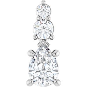 10K White Gold 7x5 mm Pear Pendant Mounting
