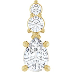 10K Yellow Gold 7x5 mm Pear Pendant Mounting