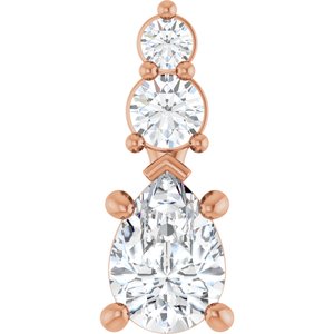 14K Rose Gold 7x5 mm Pear Pendant Mounting