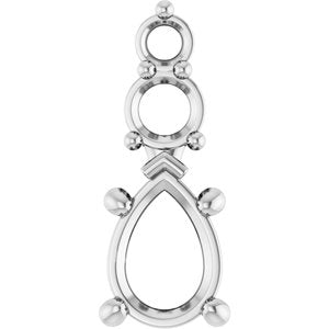 10K White Gold 7x5 mm Pear Pendant Mounting – image 2