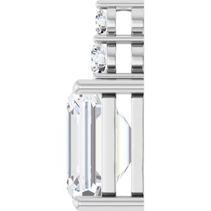 18K White Gold 12x10 mm Emerald Pendant Mounting – image 5