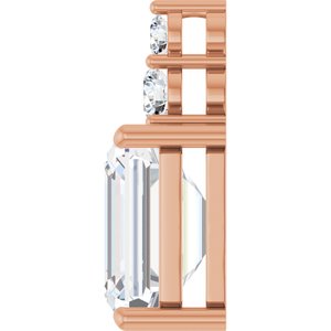 18K Rose Gold 12x10 mm Emerald Pendant Mounting – image 5