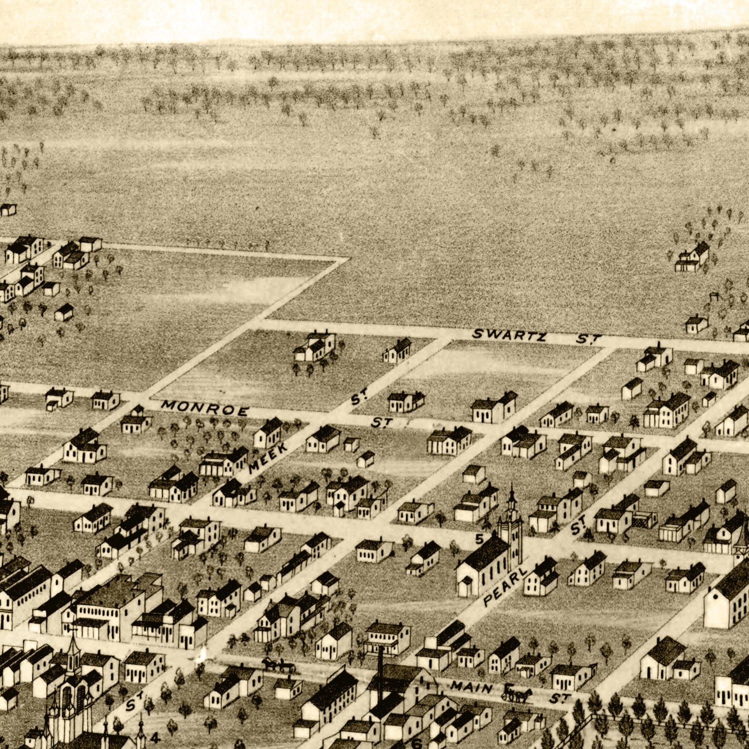 Vintage Map of Abingdon, Illinois 1874