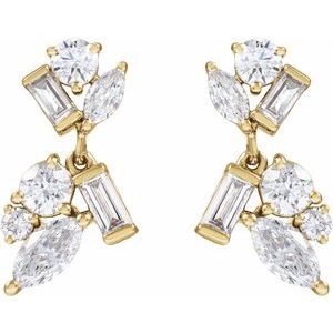 14K Yellow Gold 1/2 CTW Lab-Grown Diamond Dangle Earrings – image 2