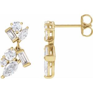 14K Yellow Gold 1/2 CTW Lab-Grown Diamond Dangle Earrings